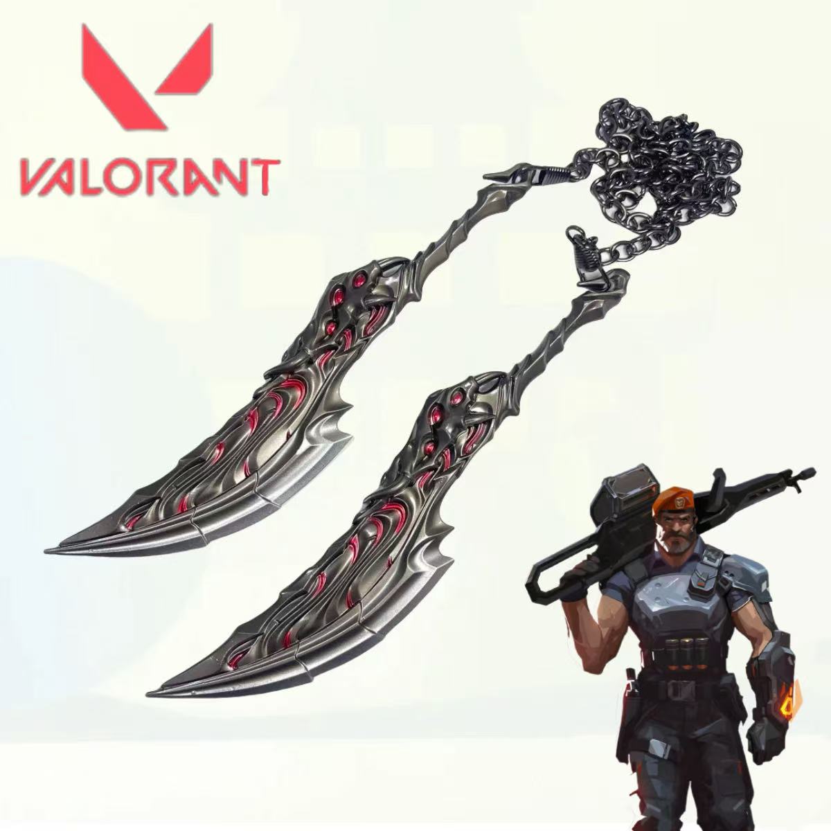 Cosplay Flame Prop - Espada Katana de Metal Valorant Flame