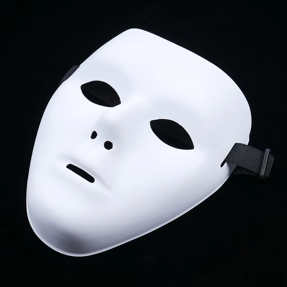 Cosplay Prop Paint - Máscara Facial de PVC Branca para