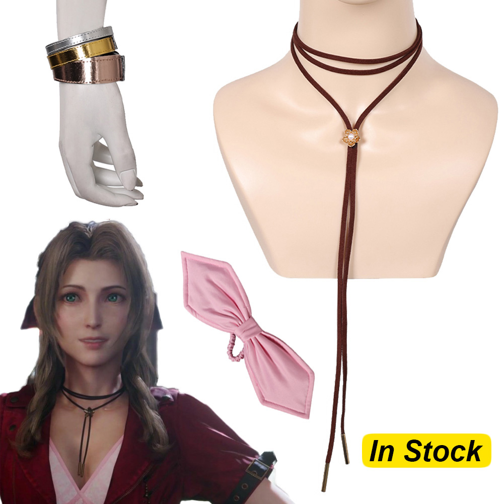 Aerith Cosplay Prop - Colar e Gravata Borboleta de Cosplay