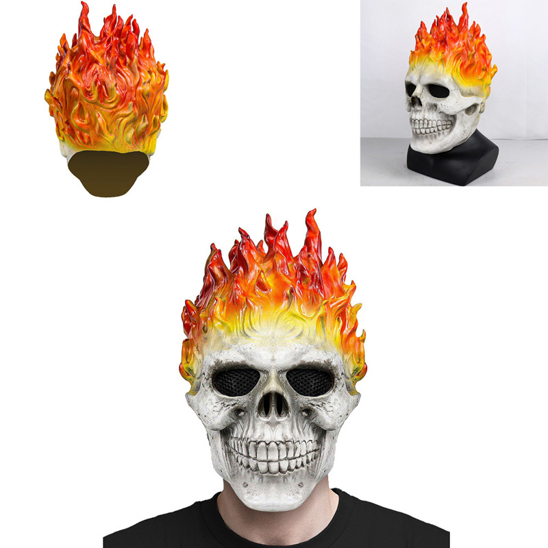 Cosplay Flame Prop - Único cosplay chama esqueleto assustador cabeça