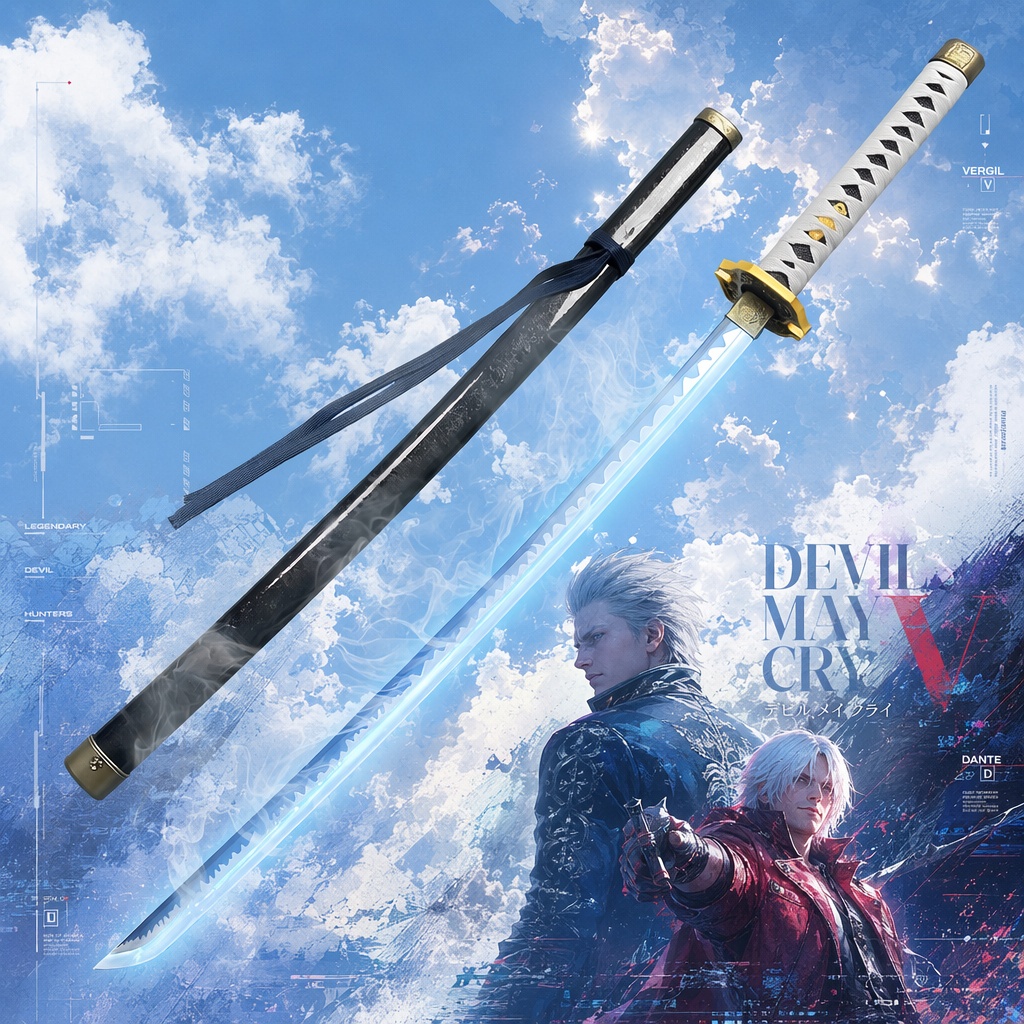 Cosplay Prop Katana - Espada Katana de 40 polegadas Devil