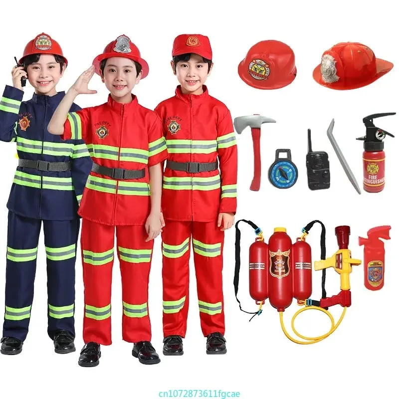 Cosplay Prop Works - Crianças uniforme de bombeiro sam bombeiro