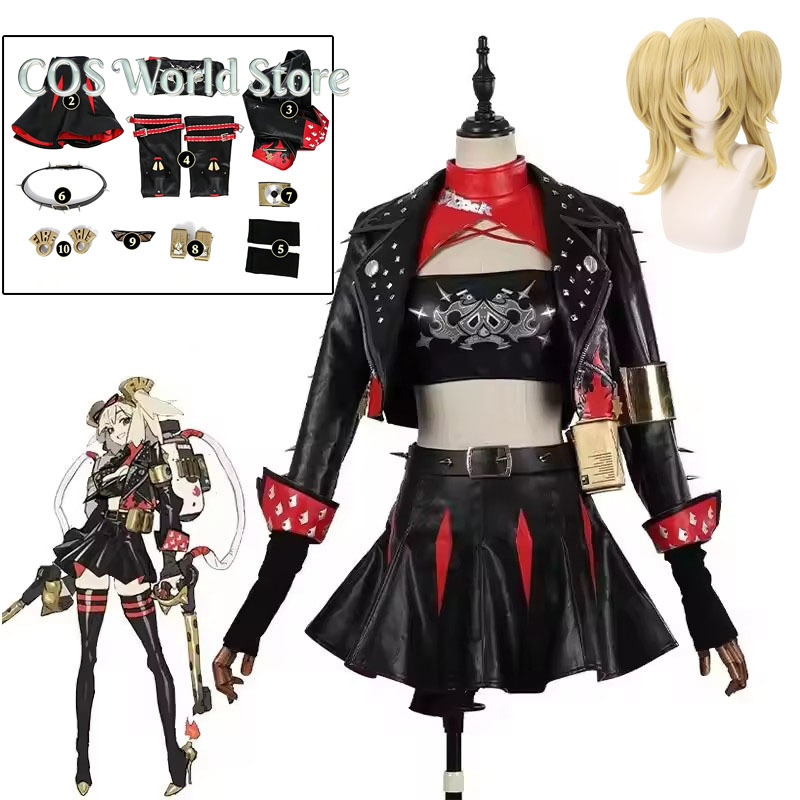 Burnice Cosplay Prop - Peruca de Cosplay Branca Burnice Anime