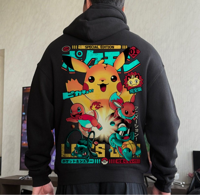 Preto oversized 4xl pok é mon  - Cosplay Flame Prop avaliação e preço