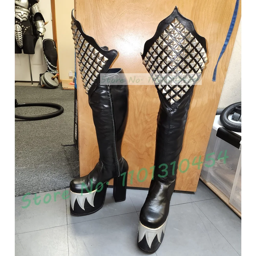 Preto joelho alta plataforma d - Cosplay Flame Prop avaliação e preço