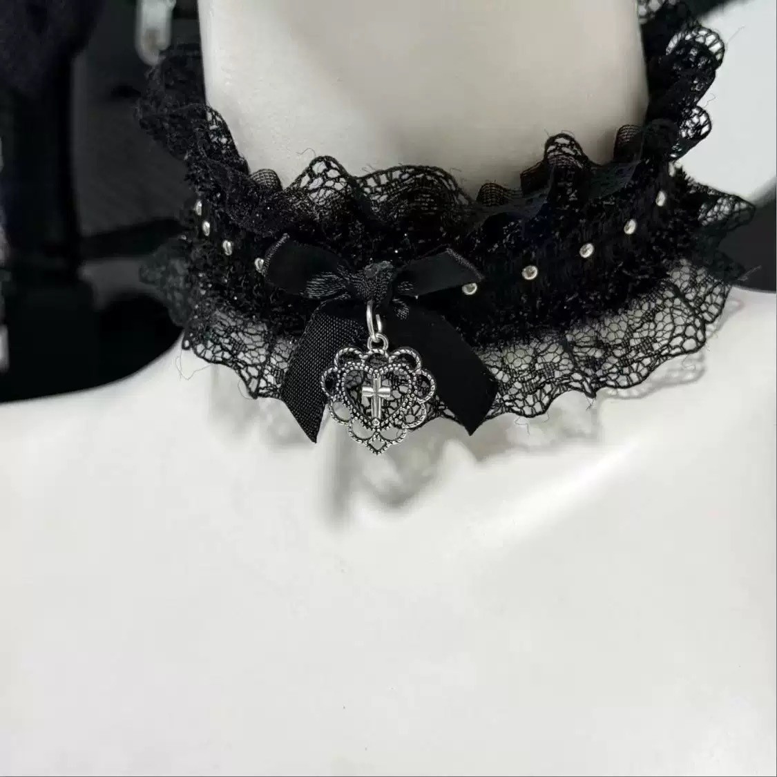 Colar Gótico Preto de Renda co - Magnetic Clasp Cosplay avaliação e preço